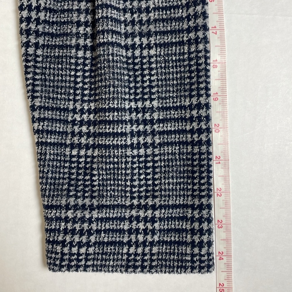 J. Jill Wearever Collection Navy and Gray Plaid Houndstooth Open Jacket Size M - Picture 12 of 13